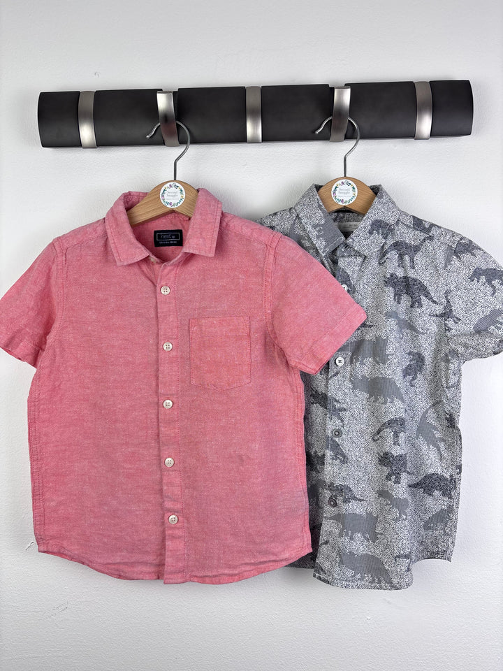 Next Pink & Grey Short Sleeve Shirts Set 3-4 Years-Shirts-Second Snuggle Preloved