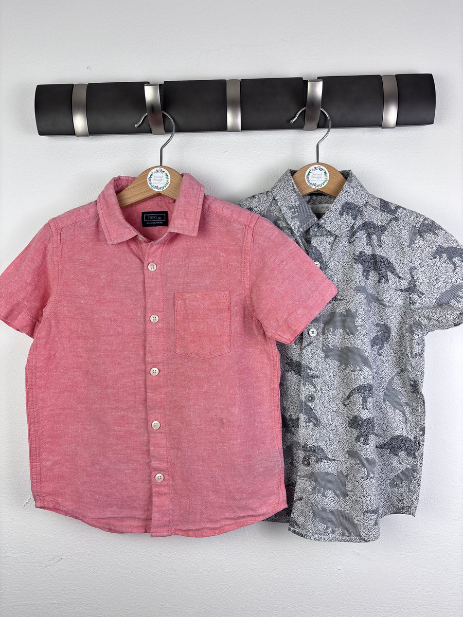 Next Pink & Grey Short Sleeve Shirts Set 3-4 Years-Shirts-Second Snuggle Preloved