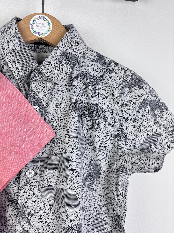 Next Pink & Grey Short Sleeve Shirts Set 3-4 Years-Shirts-Second Snuggle Preloved