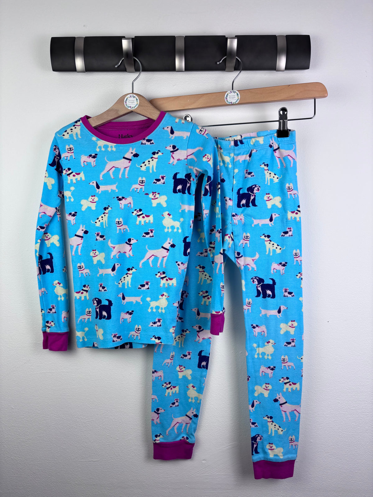 Hatley Blue Dog Print Pyjama Set 6-7 Years-Night Wear-Second Snuggle Preloved