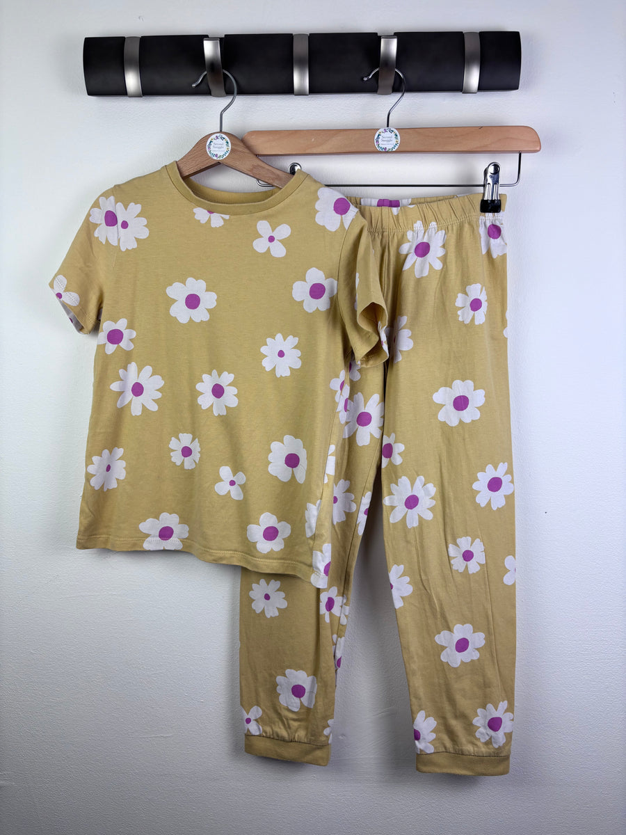 M&S Yellow Daisy Pyjama Set 7-8 Years-Night Wear-Second Snuggle Preloved