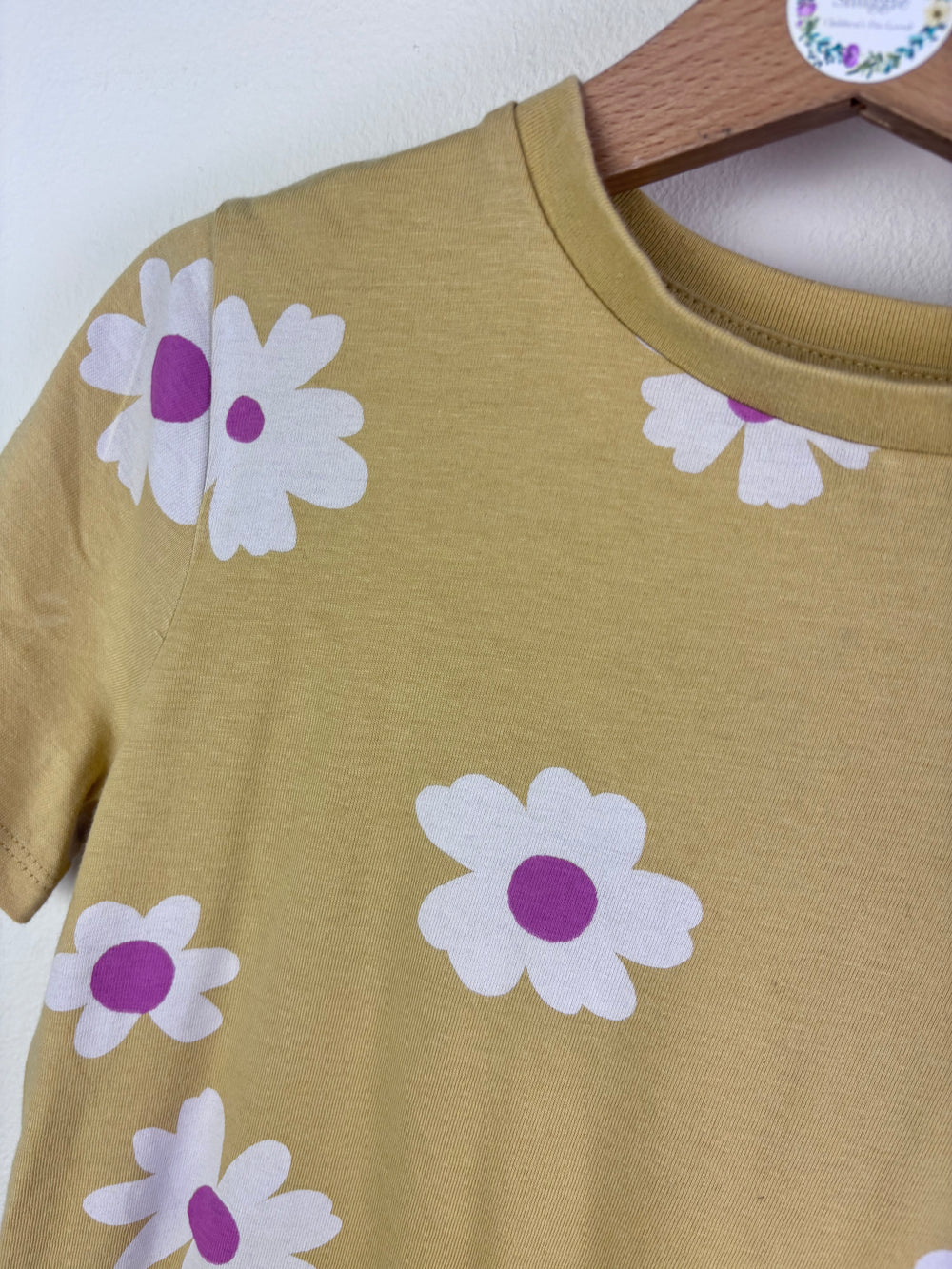 M&S Yellow Daisy Pyjama Set 7-8 Years-Night Wear-Second Snuggle Preloved