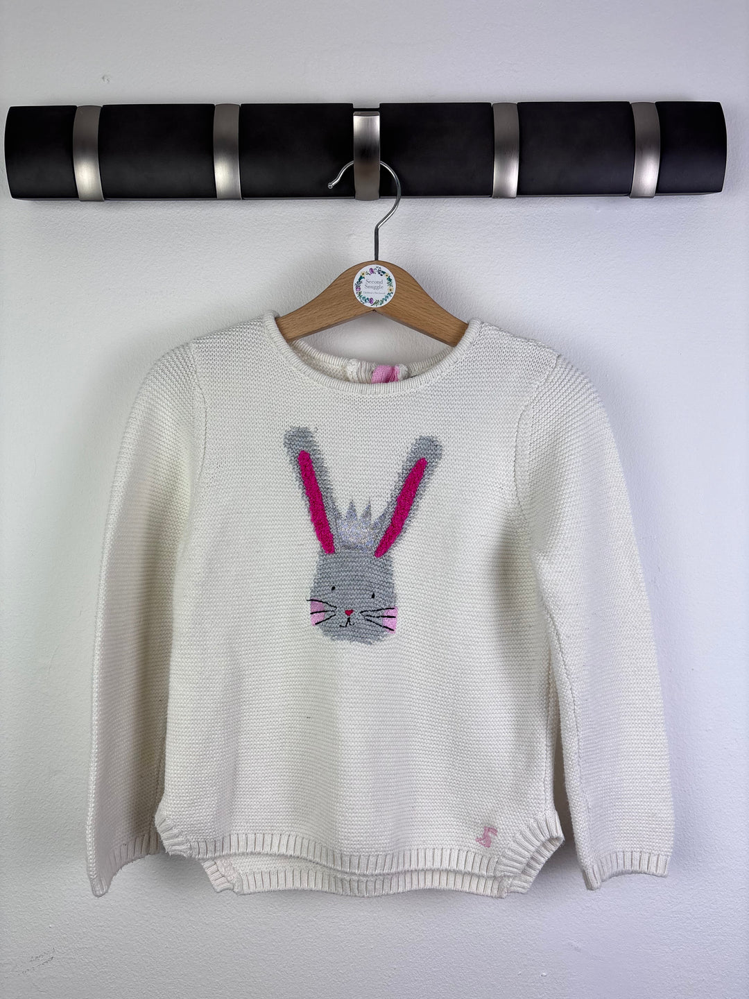 Joules Cream Bunny Knit Jumper 18-24 Months-Jumpers-Second Snuggle Preloved