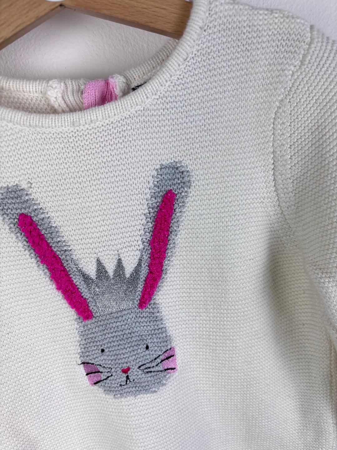 Joules Cream Bunny Knit Jumper 18-24 Months-Jumpers-Second Snuggle Preloved