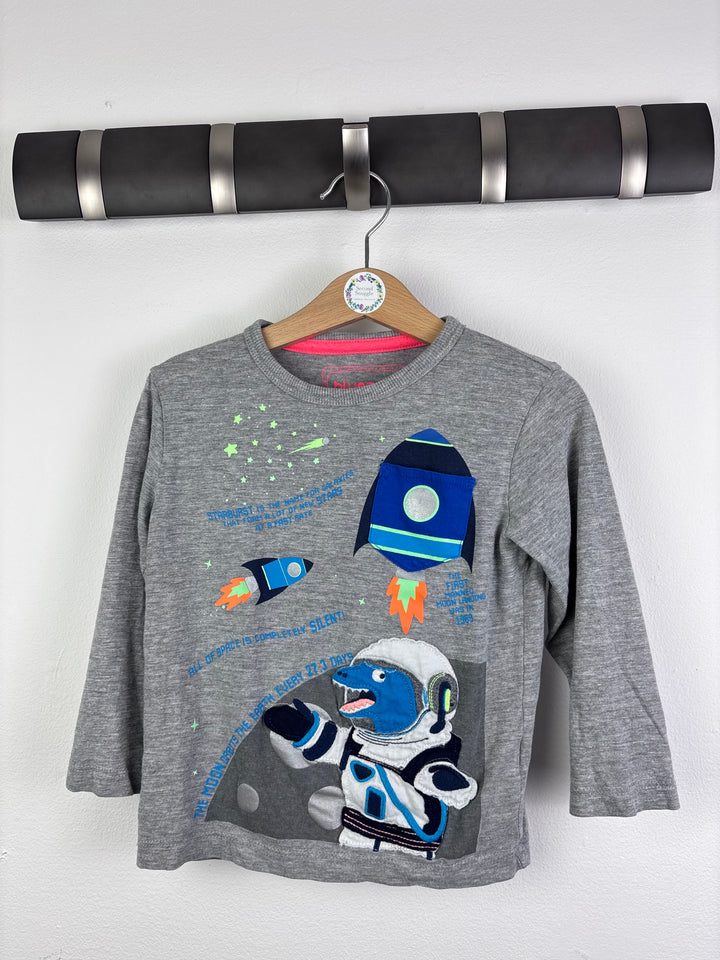 Blue Zoo Grey Space Dinosaur Top 2-3 Years
