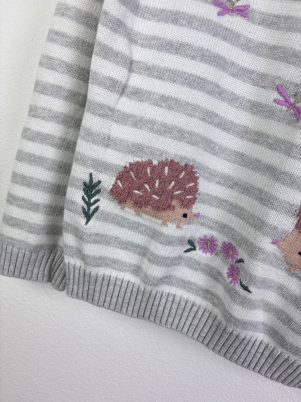 John Lewis Grey Hedgehog Stripe Jumper 3-4 Years-Jumpers-Second Snuggle Preloved