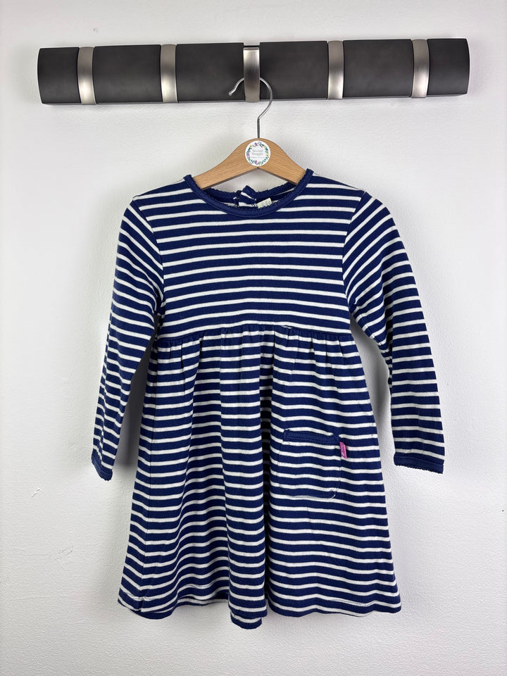 JoJo Maman Bébé Navy Stripe Dress 2-3 Years