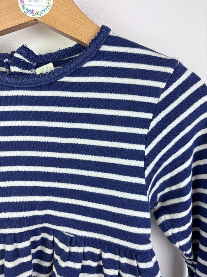JoJo Maman Bébé Navy Stripe Dress 2-3 Years