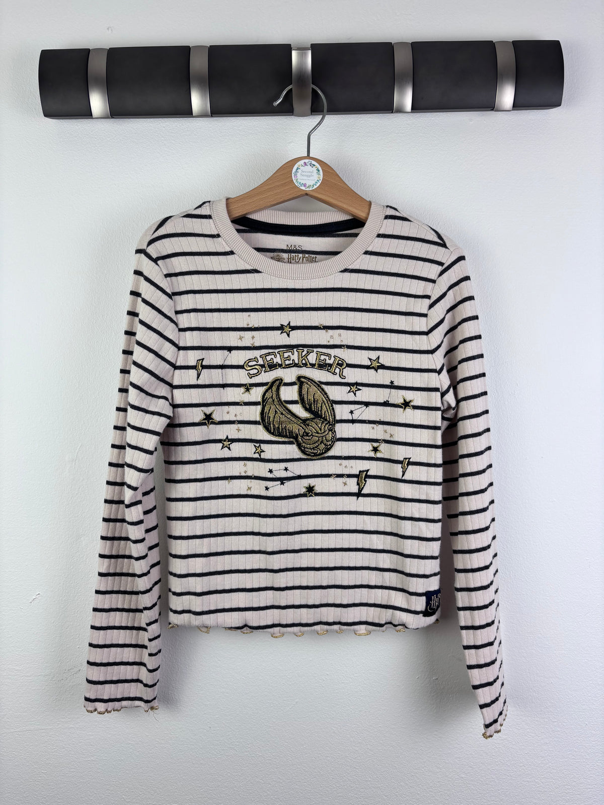 M&S Cream Stripe Harry Potter Top Age 8–9 Years-Tops-Second Snuggle Preloved