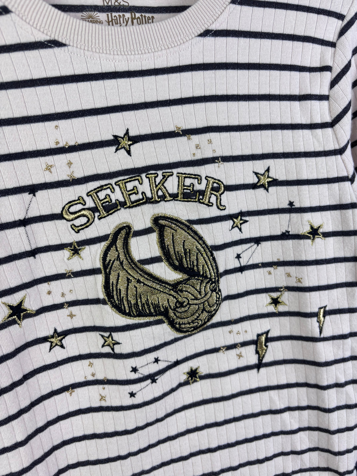 M&S Cream Stripe Harry Potter Top Age 8–9 Years-Tops-Second Snuggle Preloved