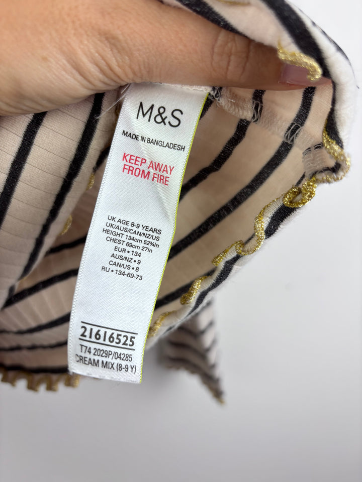 M&S Cream Stripe Harry Potter Top Age 8–9 Years
