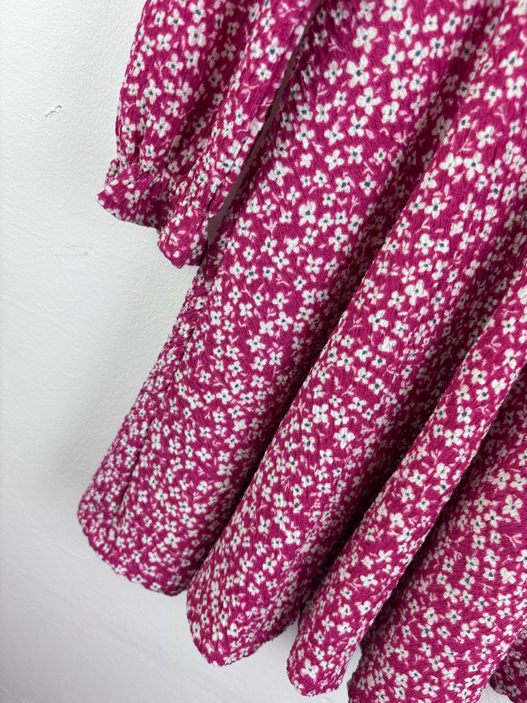 John Lewis Purple Floral Dress with Gathered Waist 5 Years-Dresses-Second Snuggle Preloved