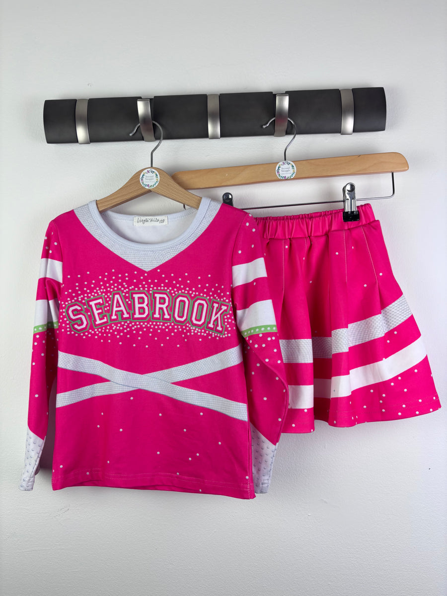 Pink Seabrook Cheerleader Outfit Top and Skirt 4-6 Years-Dressing Up-Second Snuggle Preloved