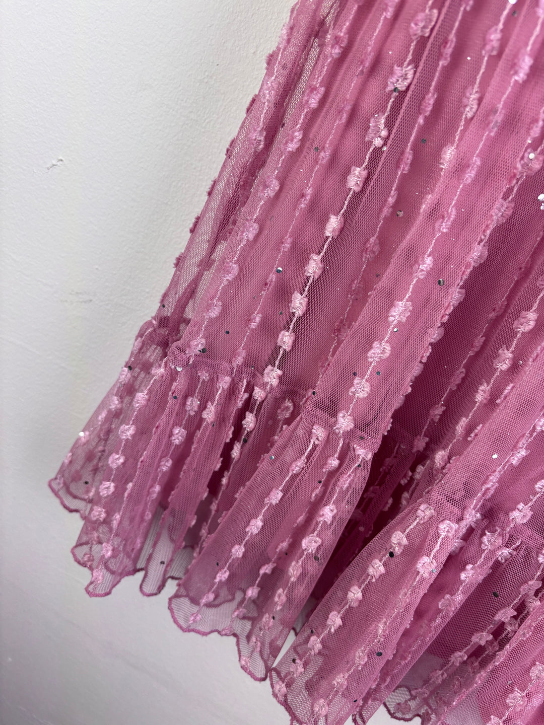 Next Pink Textured Tulle Dress with Sparkle Detail 5 Years-Dresses-Second Snuggle Preloved