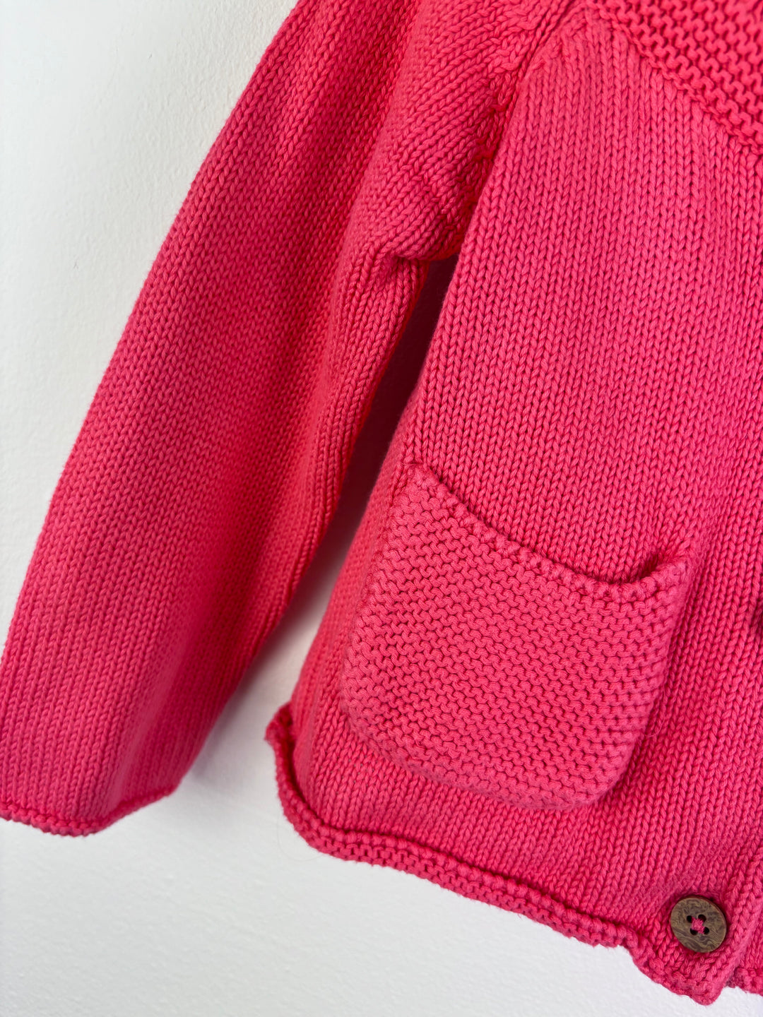 John Lewis Bright Pink Knit Cardigan with Pockets 12-18 Months-Cardigans-Second Snuggle Preloved