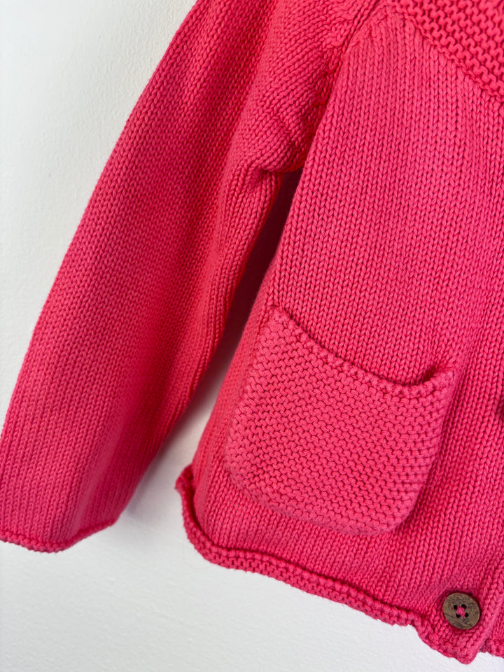 John Lewis Bright Pink Knit Cardigan with Pockets 12-18 Months-Cardigans-Second Snuggle Preloved