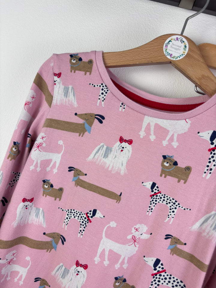 M&S Pink Dog Print Pyjama Set 6-7 Years-Night Wear-Second Snuggle Preloved