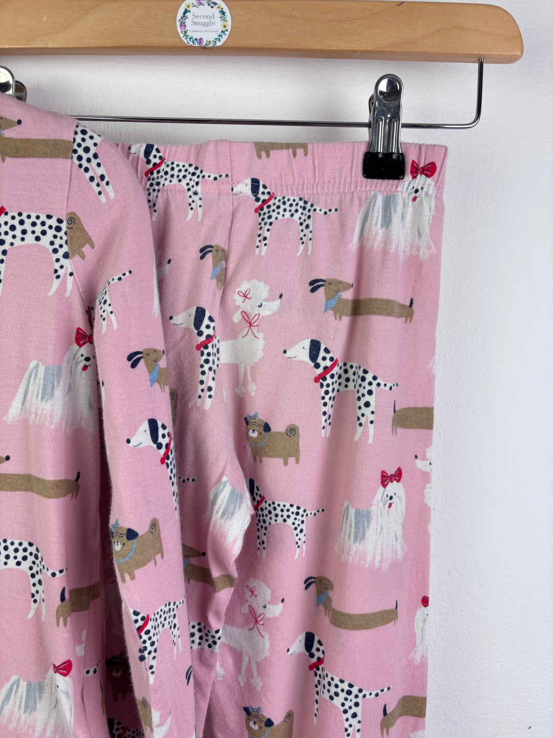 M&S Pink Dog Print Pyjama Set 6-7 Years-Night Wear-Second Snuggle Preloved