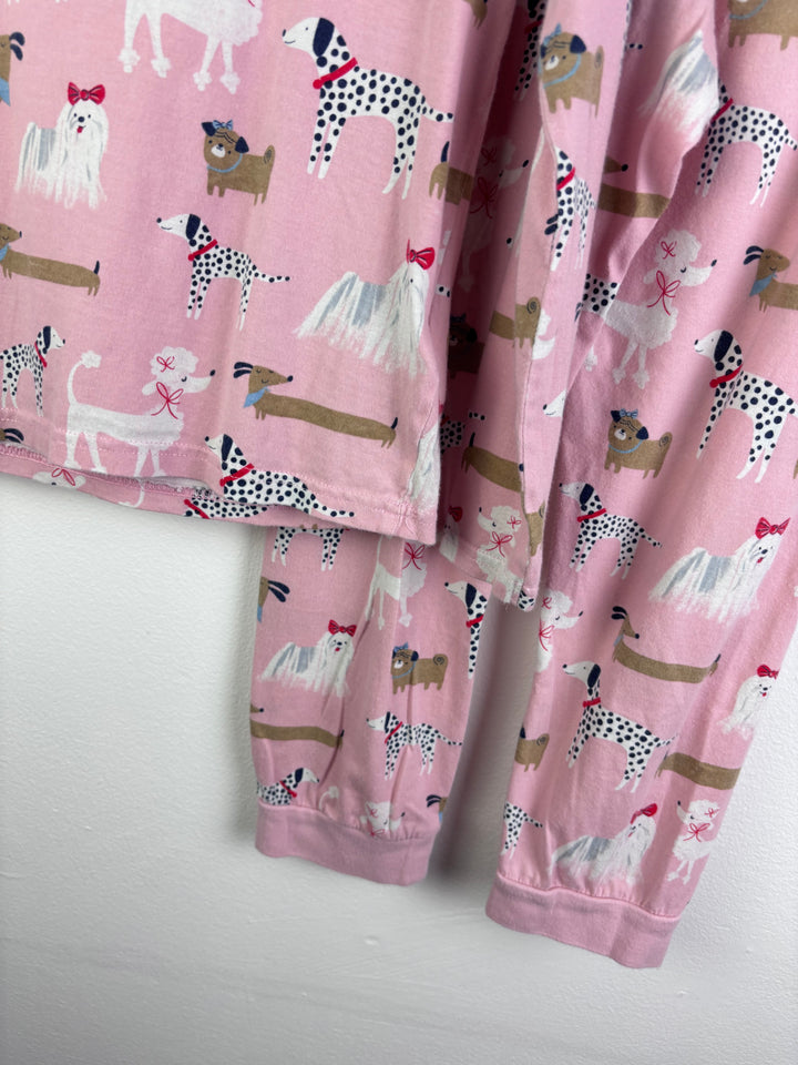 M&S Pink Dog Print Pyjama Set 6-7 Years-Night Wear-Second Snuggle Preloved