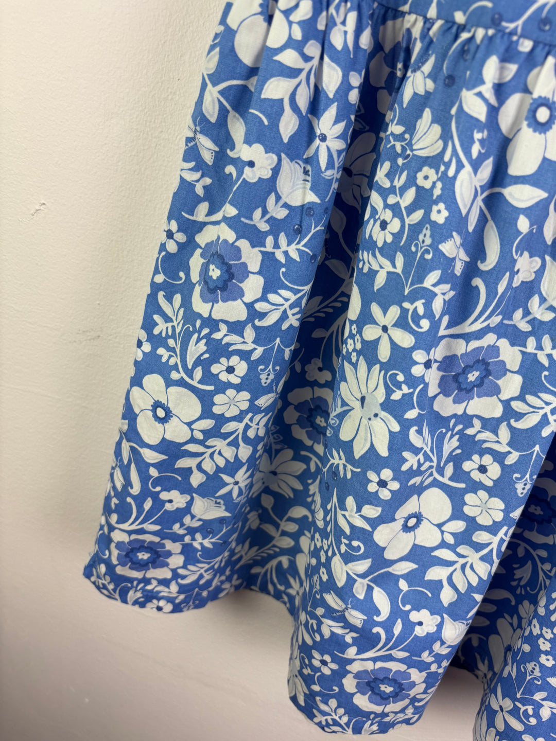 Next Blue Floral Dress with Frill Collar 5-6 Years-Dresses-Second Snuggle Preloved