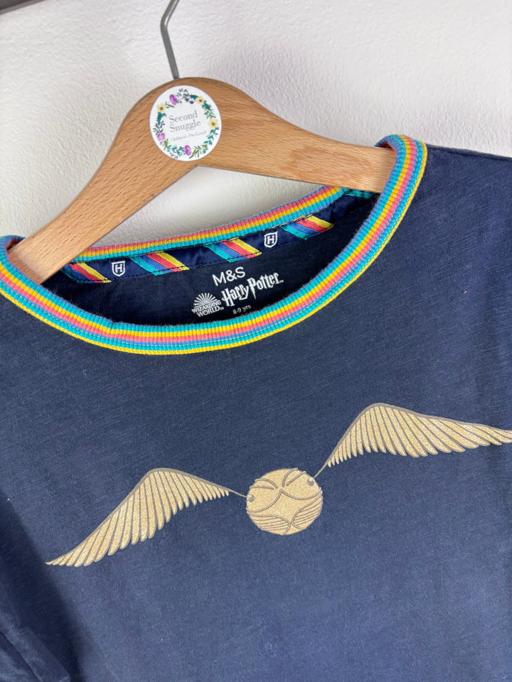 M&S Navy Harry Potter Golden Snitch T-Shirt 8-9 Years-Tops-Second Snuggle Preloved