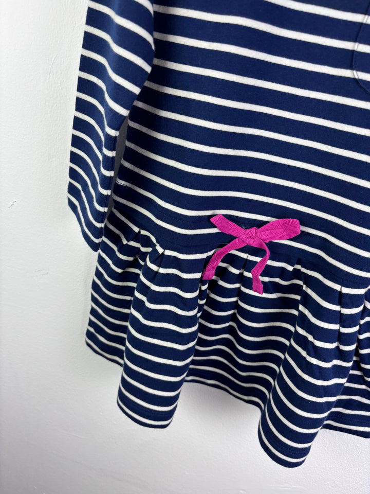 JoJo Maman Bébé Navy Stripe Dress with Pink Detail 3-4 Years-Dresses-Second Snuggle Preloved