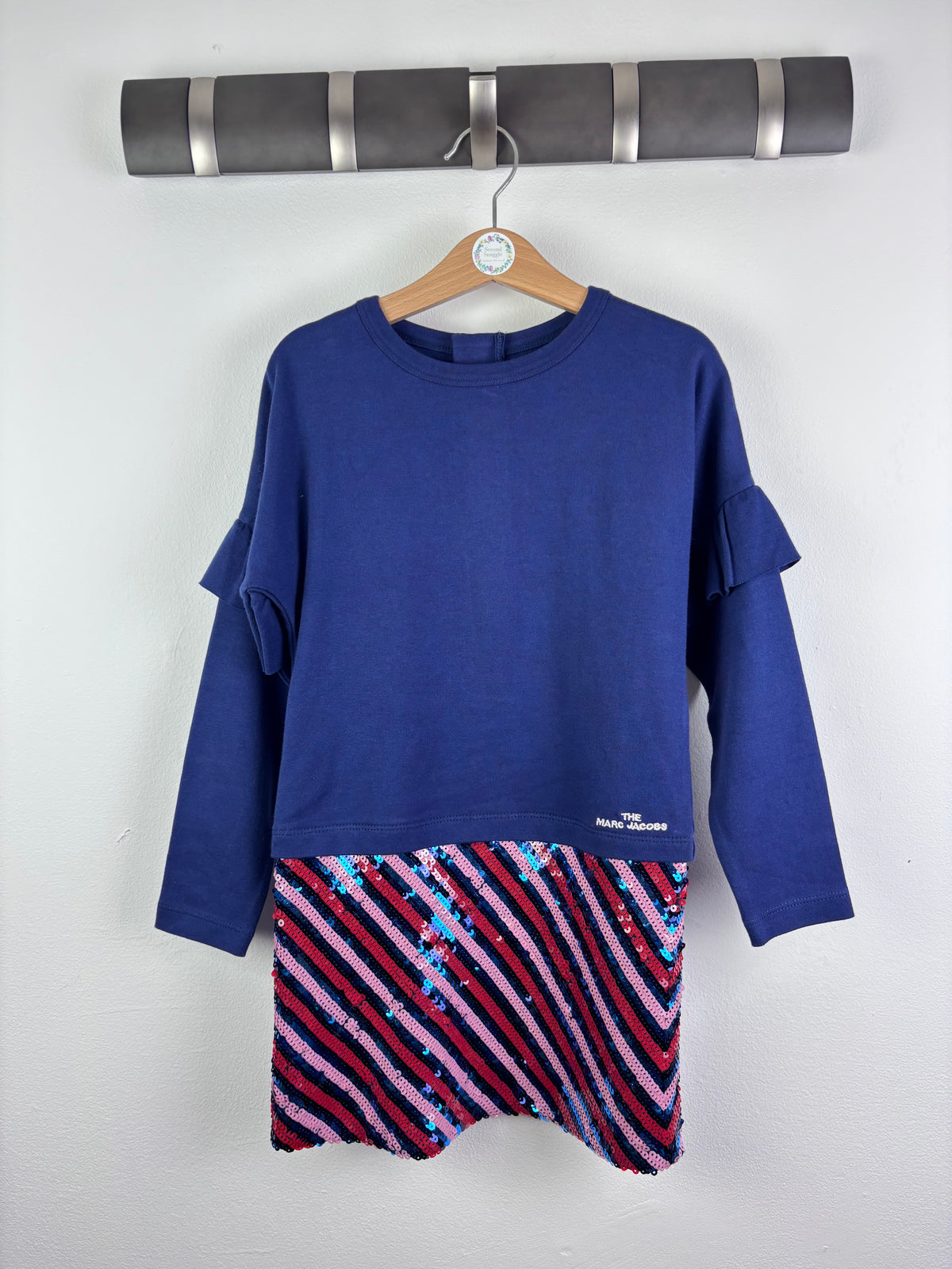 Boden Blue Long Sleeve Top with Sequin Skirt Dress 6-8 Years-Dresses-Second Snuggle Preloved