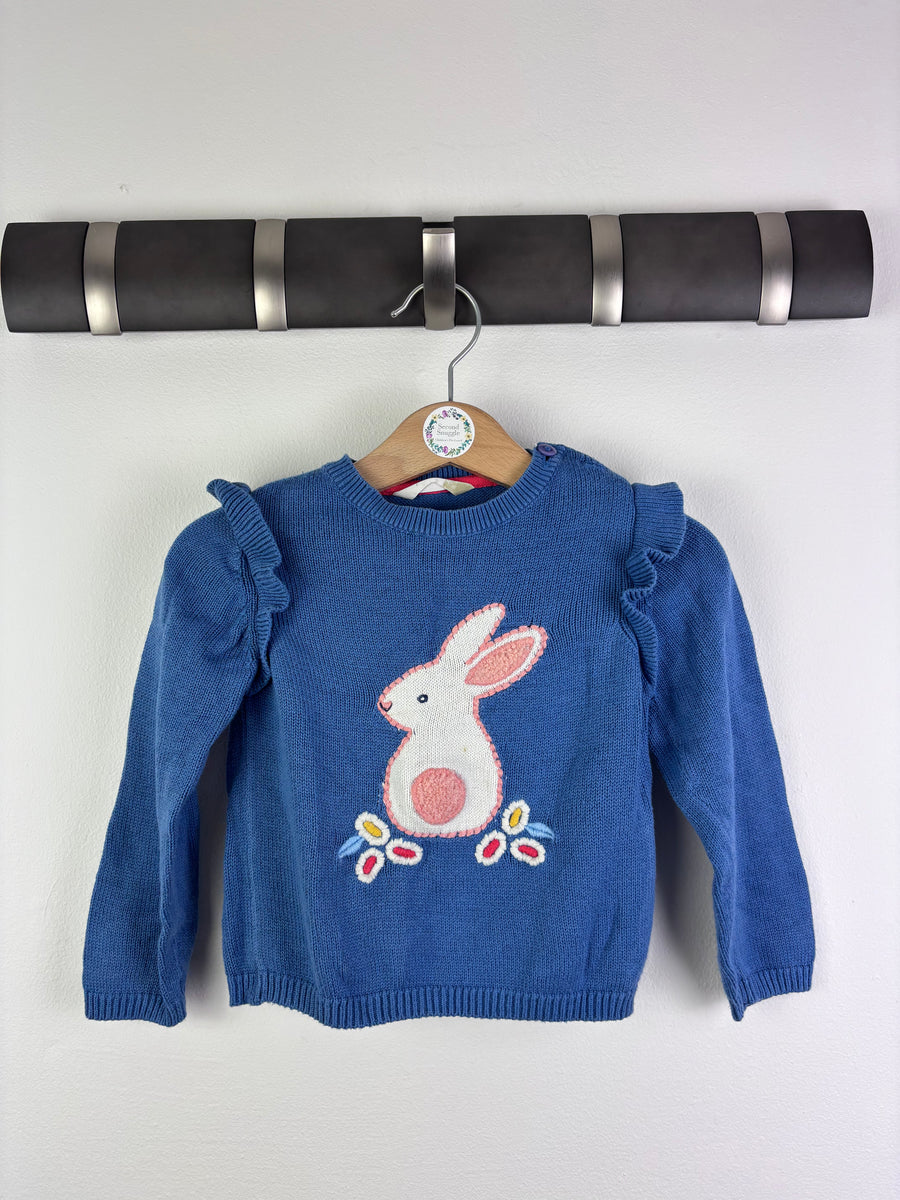 John Lewis Blue Knitted Bunny Jumper 12-18 Months-Jumpers-Second Snuggle Preloved