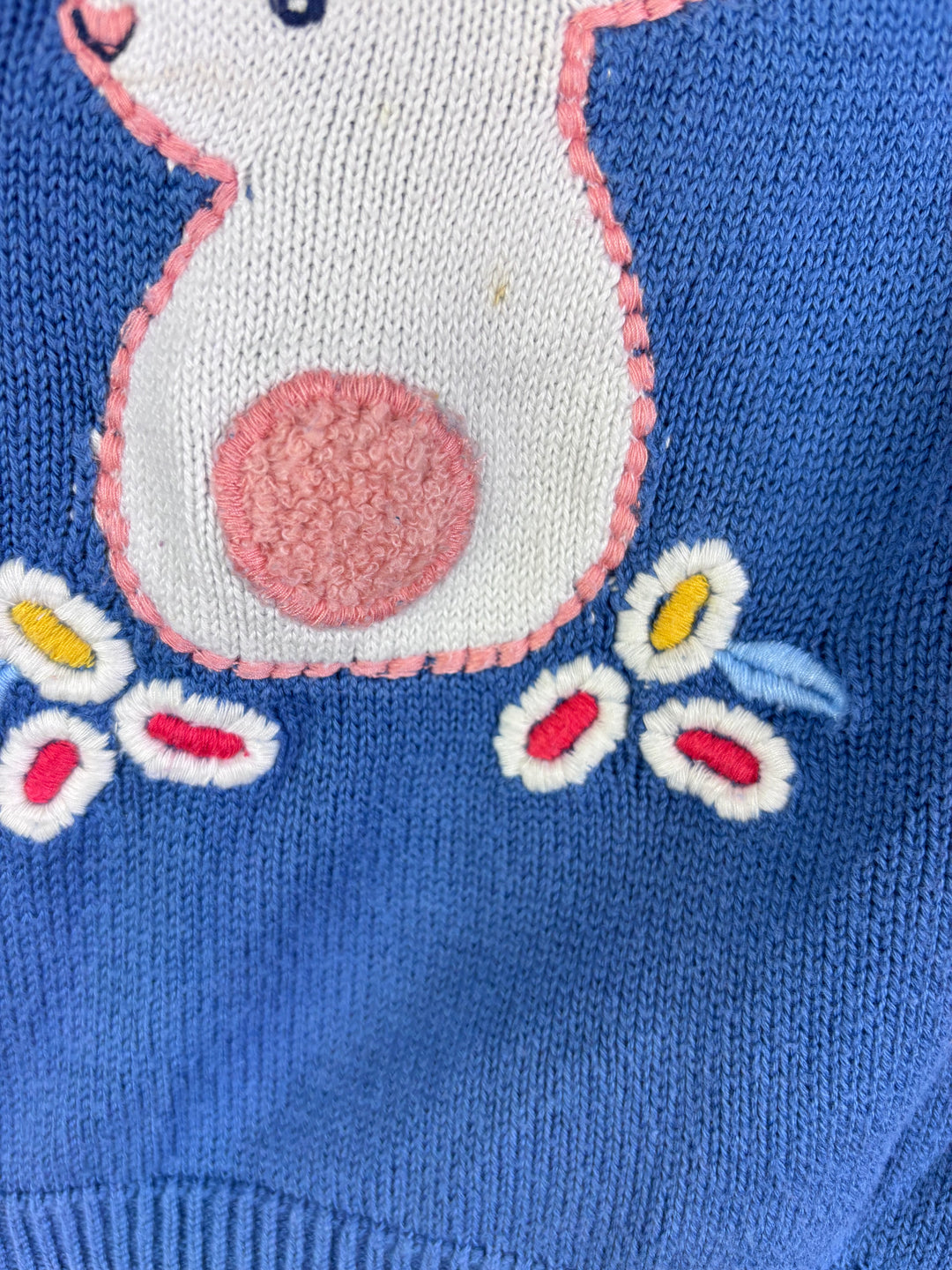 John Lewis Blue Knitted Bunny Jumper 12-18 Months-Jumpers-Second Snuggle Preloved