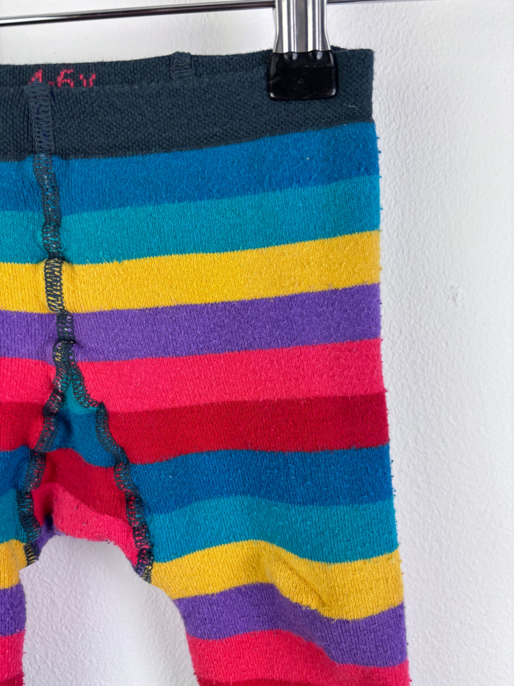 Frugi Warm Rainbow Stripe Tights 4-6 Years-Tights & Socks-Second Snuggle Preloved