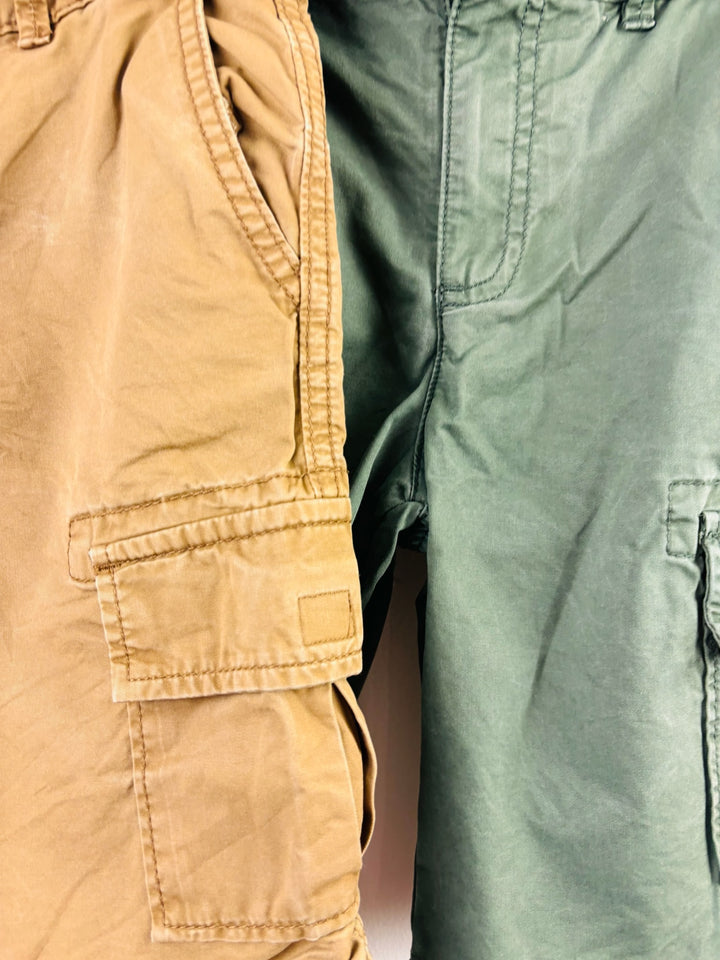 M&S Brown and Green Cargo Shorts Bundle 7-8 Years