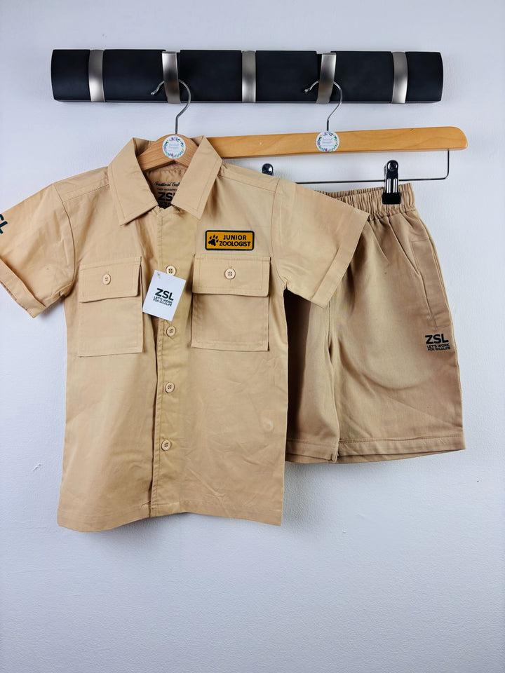 ZSL Beige Junior Zoologist Shirt and Shorts Set 3-4 Years