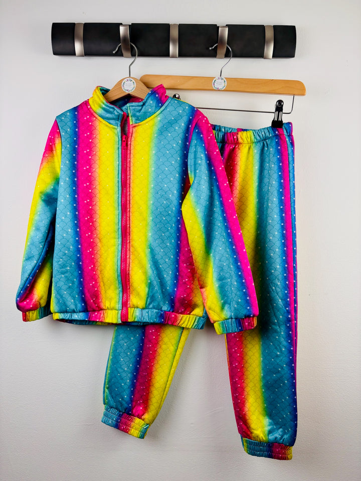 SHEIN Rainbow Ombré Tracksuit Set 7 Years