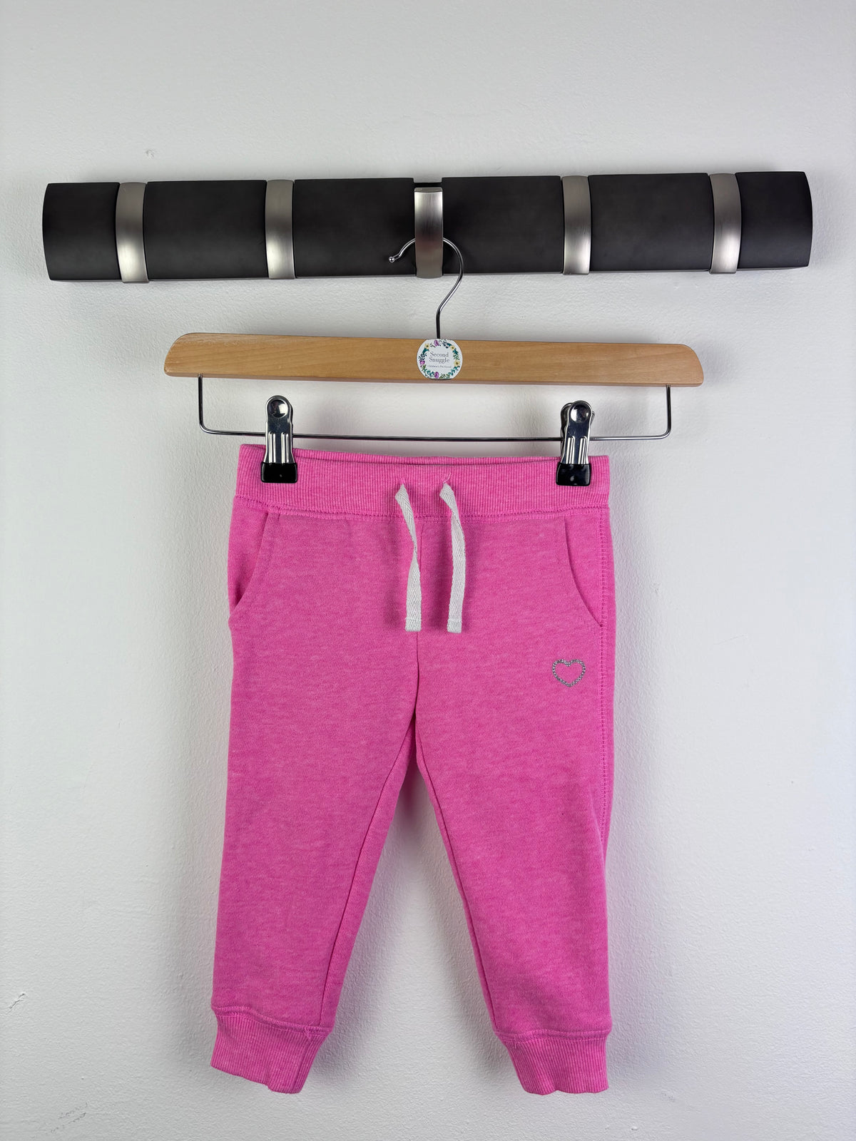 OshKosh Pink Joggers Heart Detail 12 Months-Trousers-Second Snuggle Preloved