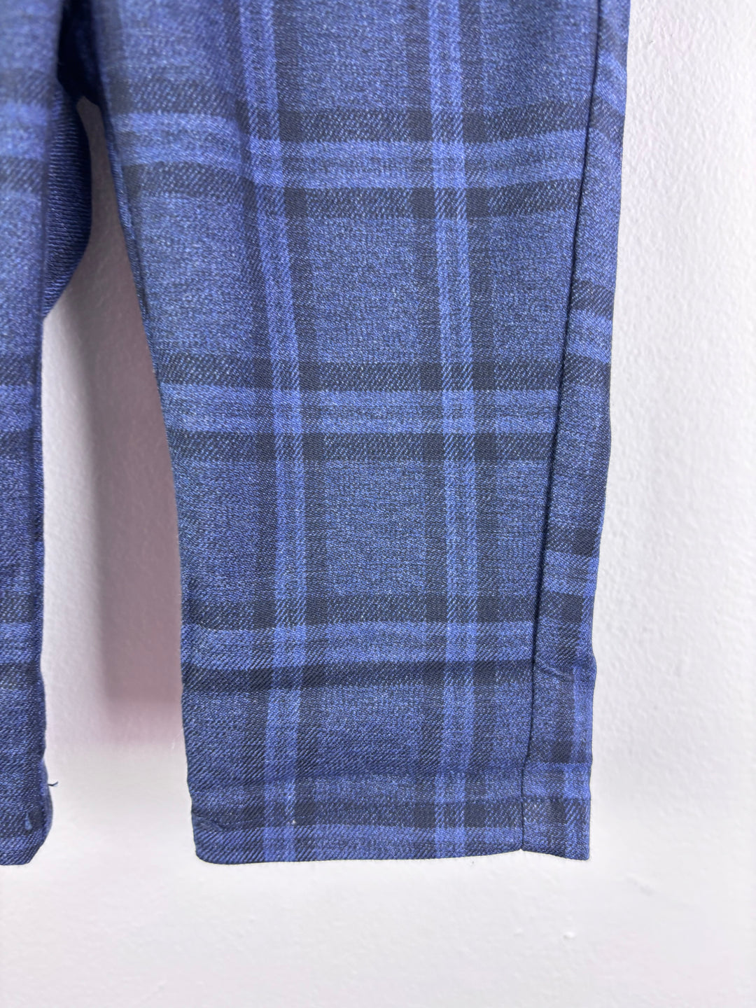 Next Blue Check Smart Trousers 3-6 Months-Trousers-Second Snuggle Preloved