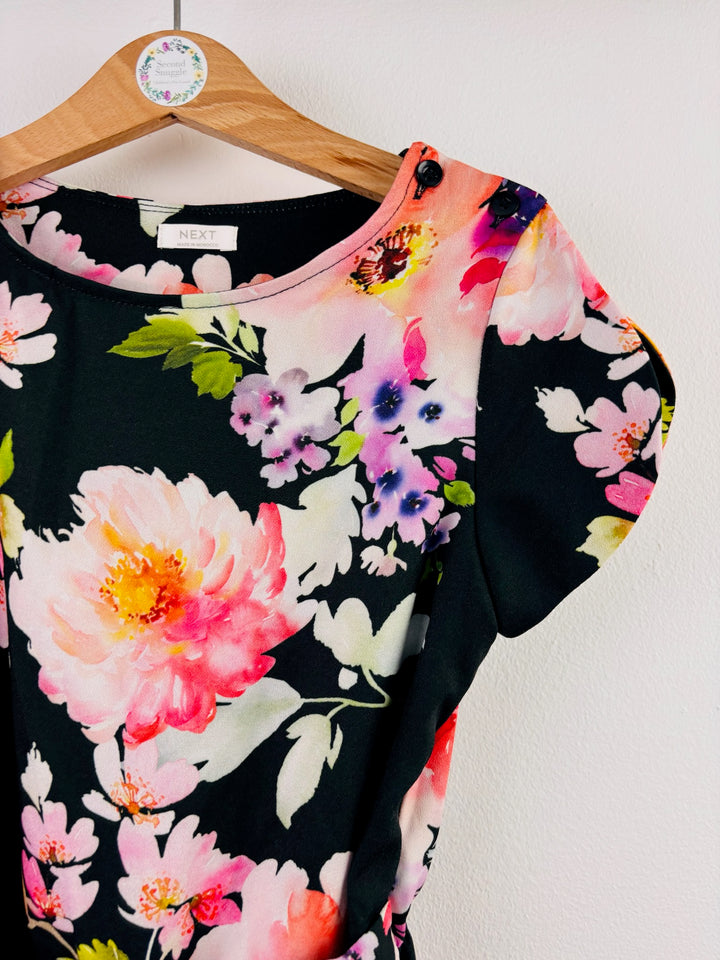 Next Black Floral Wide Leg Jumpsuit 8 Years