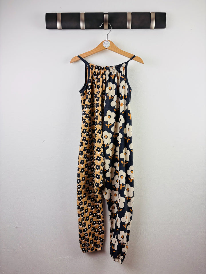 Next Black & Tan Floral Sleeveless Jumpsuit 5-6 Years