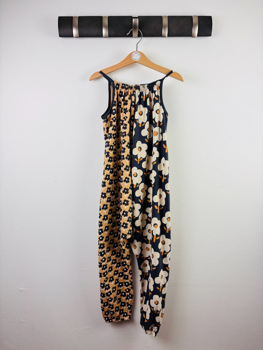 Next Black & Tan Floral Sleeveless Jumpsuit 5-6 Years-Jump Suits-Second Snuggle Preloved