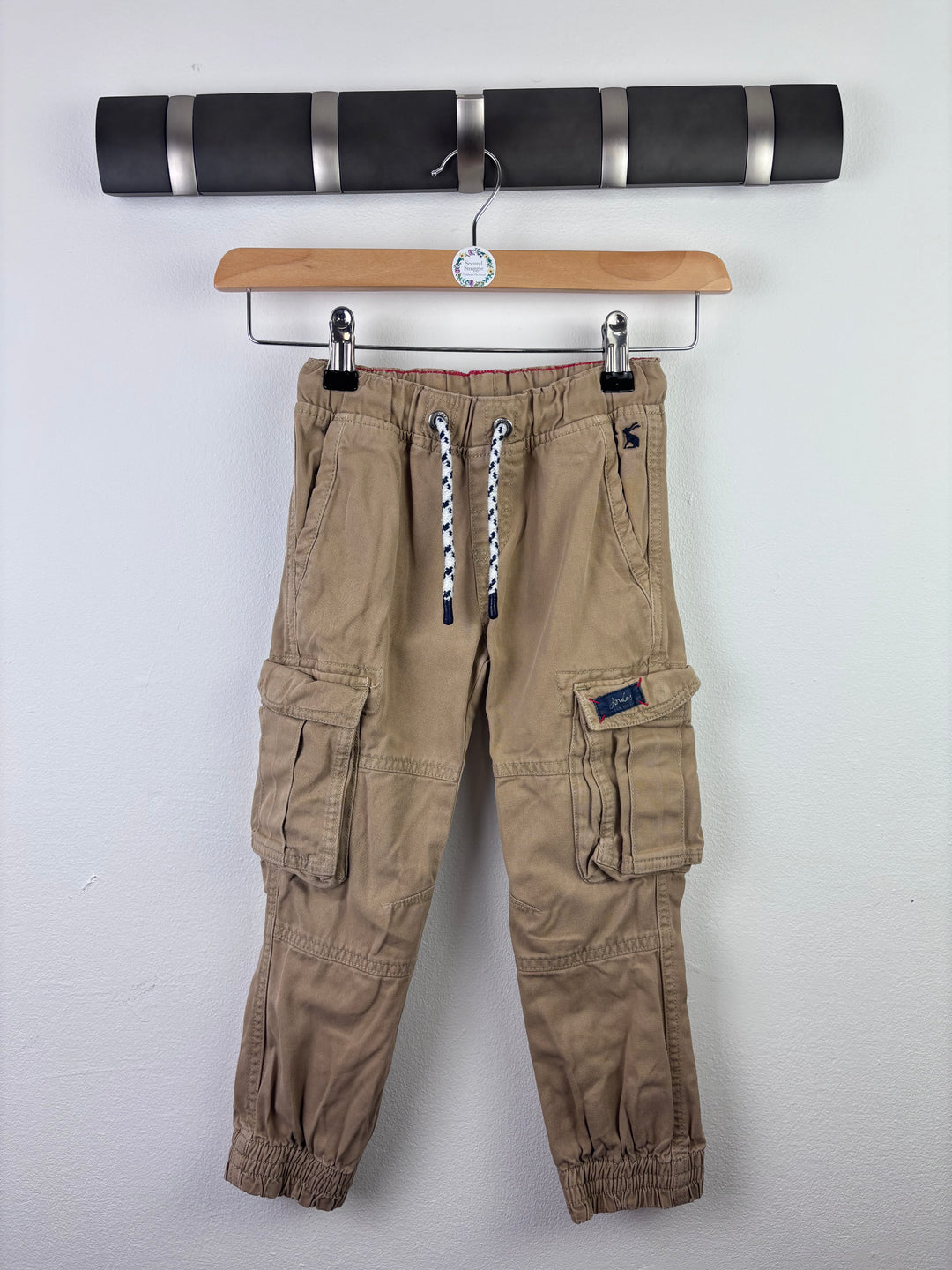 Joules Beige Cargo Trousers Pocket Detail 4 Years-Trousers-Second Snuggle Preloved