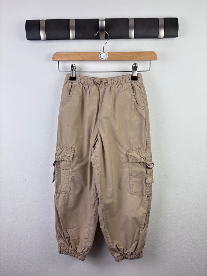 Next Beige Cargo Trousers Pocket Style 5 Years-Trousers-Second Snuggle Preloved