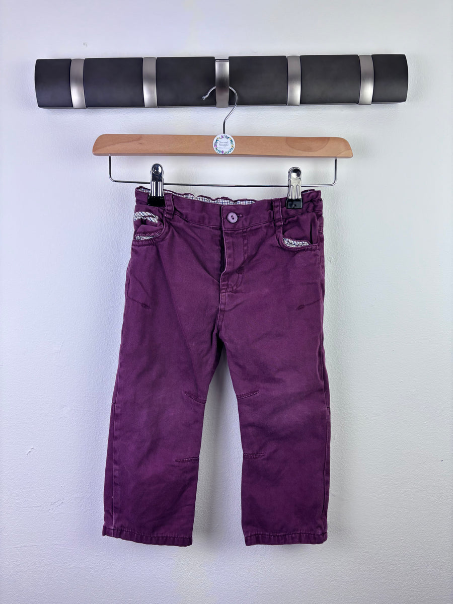 Fred & Flo Purple Trousers Pocket Detail 12-18 Months-Trousers-Second Snuggle Preloved