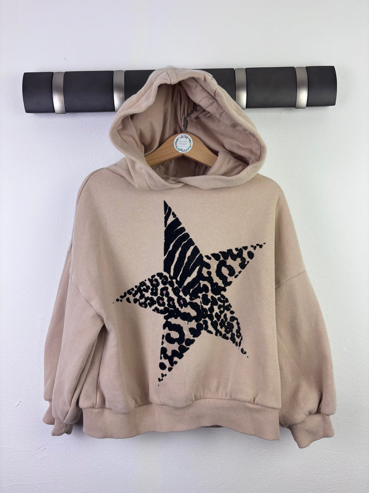 Next Beige Hoodie Star Front Detail 5 Years-Trousers-Second Snuggle Preloved