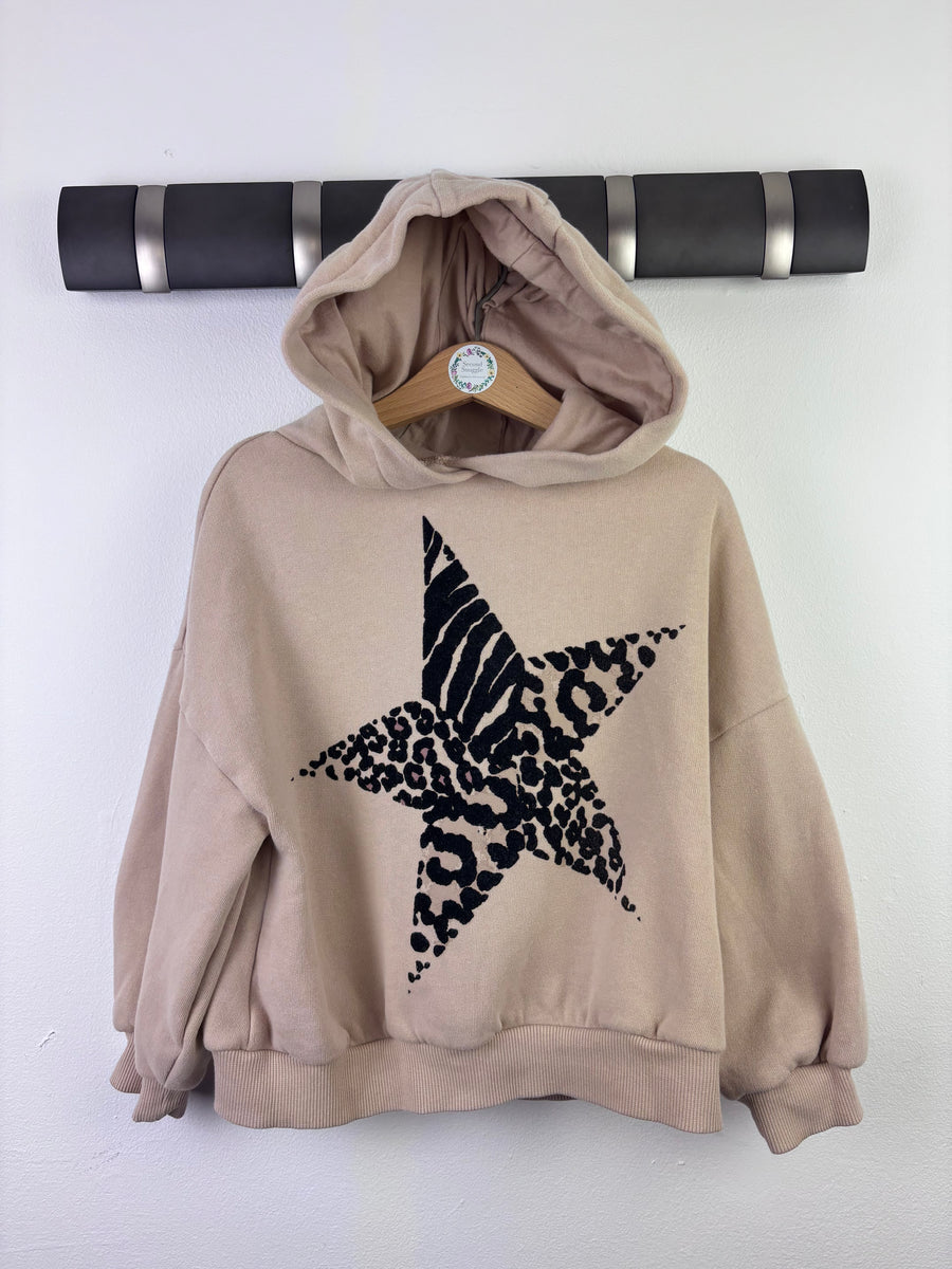 Next Beige Hoodie Star Front Detail 5 Years-Trousers-Second Snuggle Preloved