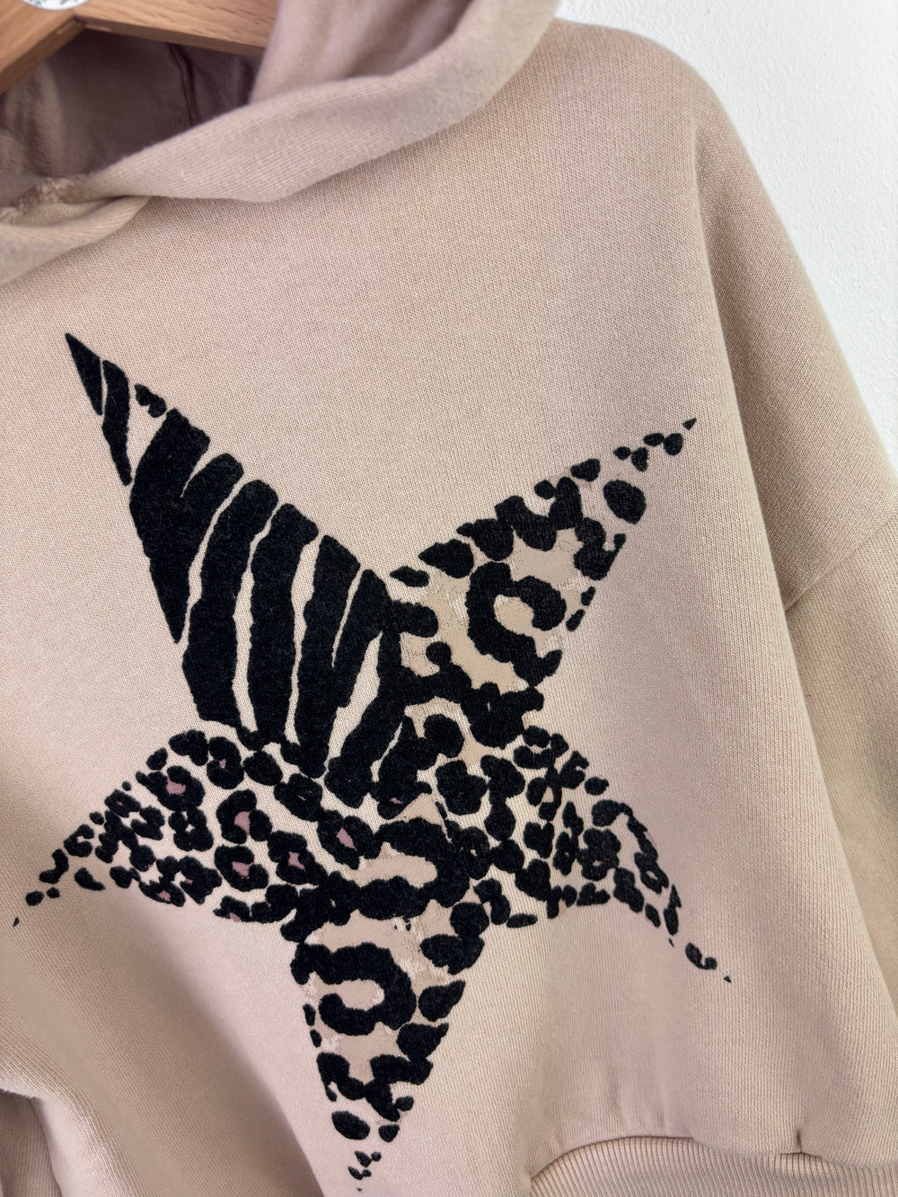 Next Beige Hoodie Star Front Detail 5 Years-Trousers-Second Snuggle Preloved