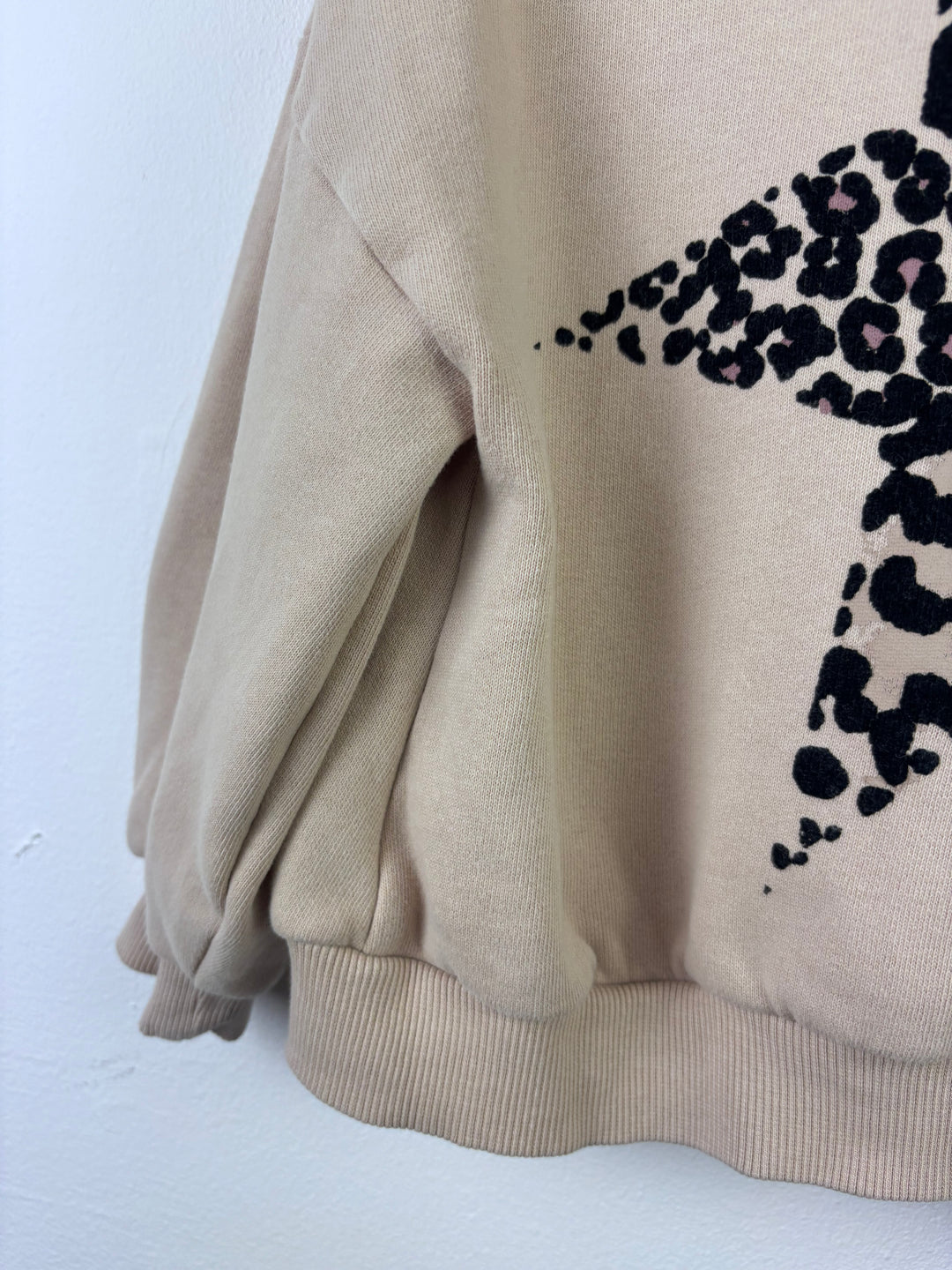 Next Beige Hoodie Star Front Detail 5 Years-Trousers-Second Snuggle Preloved