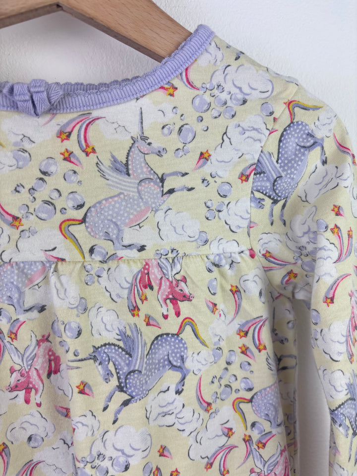 Cath Kidston Cream Nightdress Unicorn Print 2-3 Years-Night Wear-Second Snuggle Preloved
