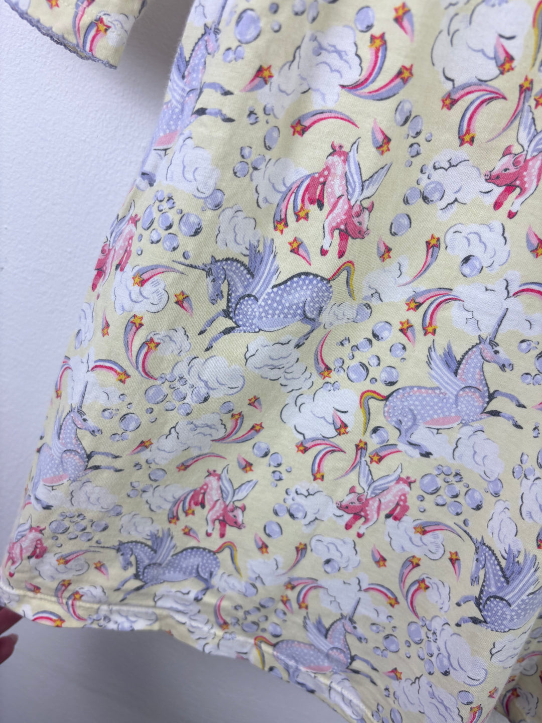 Cath Kidston Cream Nightdress Unicorn Print 2-3 Years-Night Wear-Second Snuggle Preloved