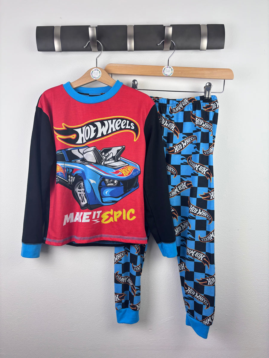Mattel Red Hot Wheels Pyjamas Car Print 7 Years-Night Wear-Second Snuggle Preloved