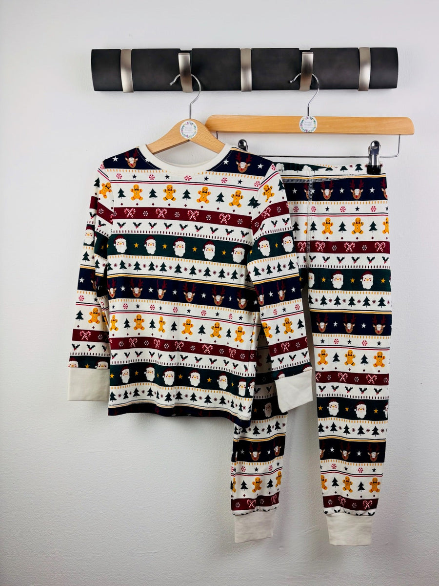 George Cream Christmas Print Pyjamas 5-6 Years-Night Wear-Second Snuggle Preloved