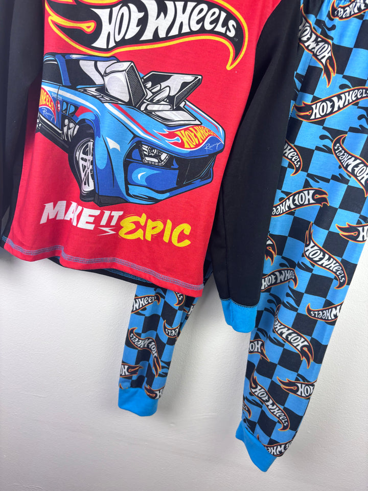 Mattel Red Hot Wheels Pyjamas Car Print 7 Years-Night Wear-Second Snuggle Preloved